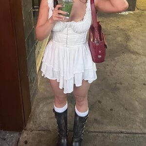 Princess Polly Cream Textured Dress